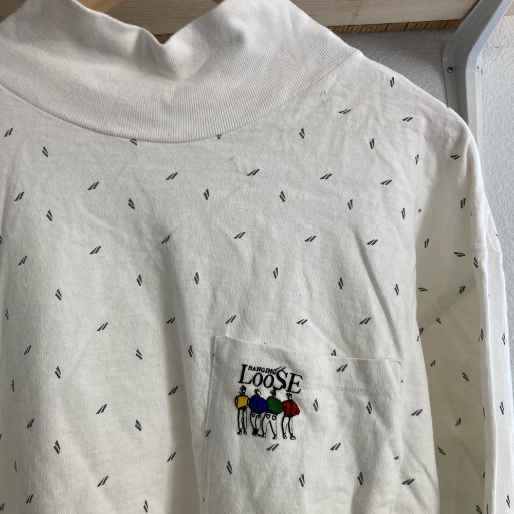 SOLD “Hanging Loose” Mock neck printed long sleeve